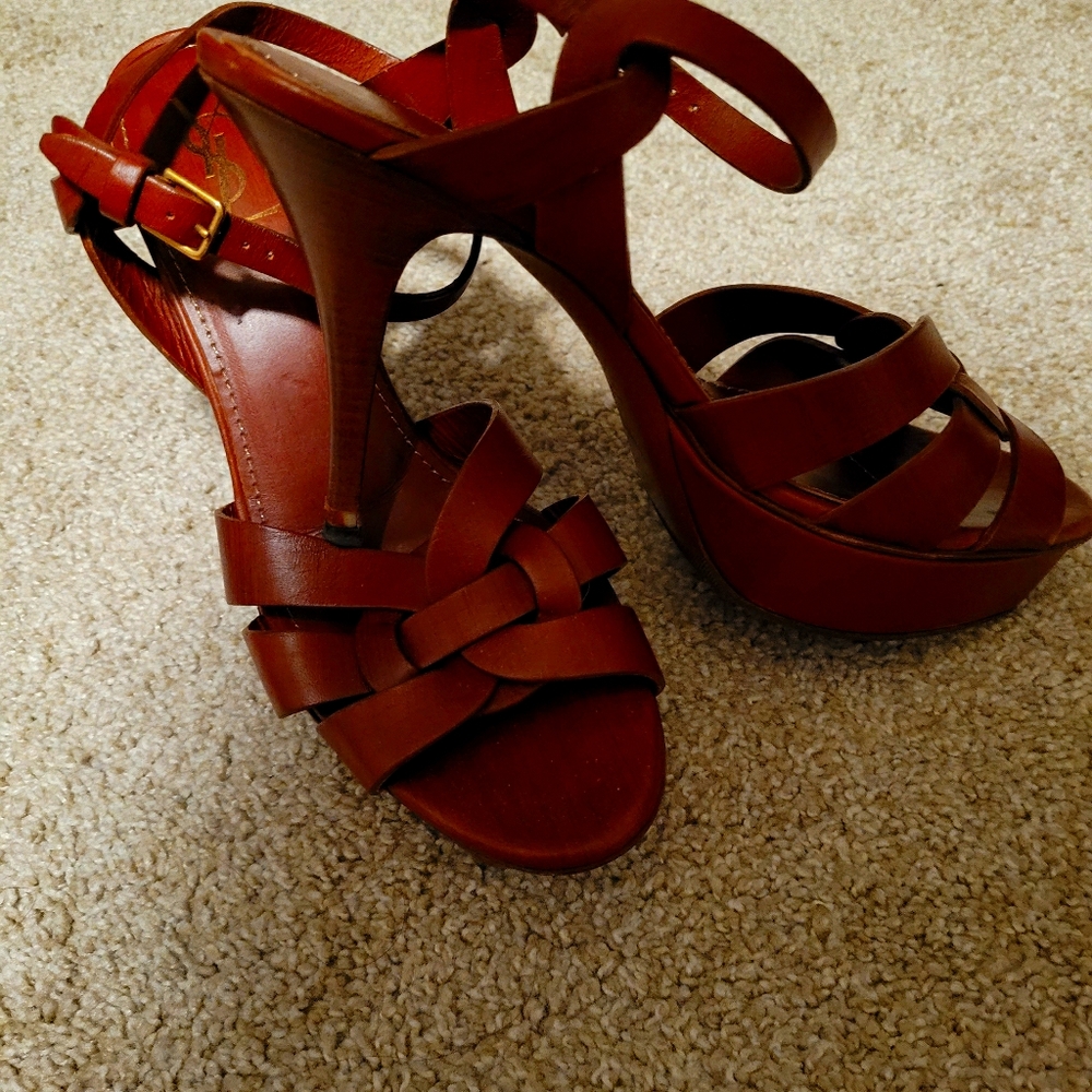 YSL tribute t-trap platform sandal